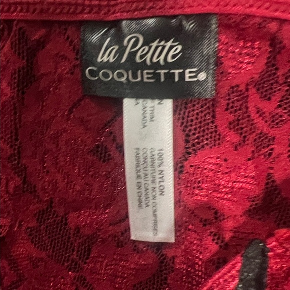 La Petite Red Lace Panties with Satin Ties - Picture 3 of 6